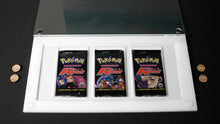 Load image into Gallery viewer, Custom UV resistant PSA BGS trading card display cases with customizable pegs for Pokemon, YuGiOh, Baseball, Basketball, Metazoo, Magic the Gathering, Harry Potter, Power Rangers, Digimon, Hockey, Football, Golf, Formula 1, Wrestling, & Garbage Pail Kids.